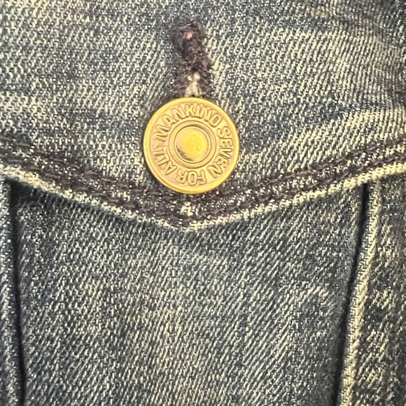 7 For All Mankind Dark Blue Jean Jacket Women size small like new - Picture 3 of 6